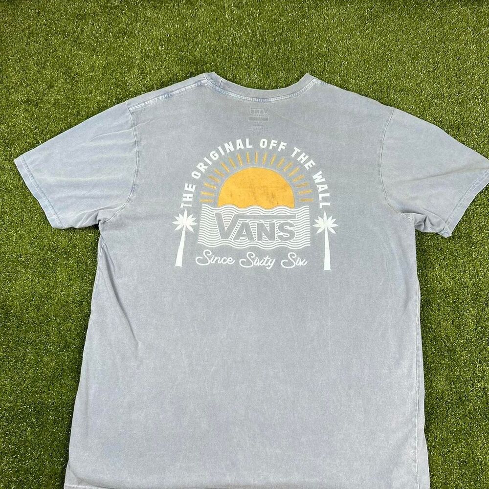 Vans Men's Blue and Grey T-shirt